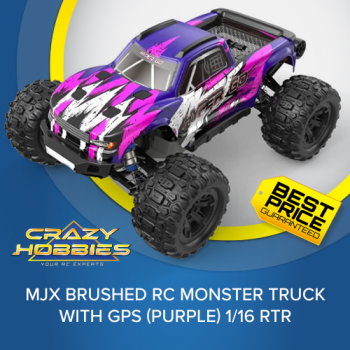 MJX BRUSHED RC MONSTER TRUCK WITH GPS (PURPLE) 1/16 RTR *IN STOCK*