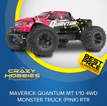 Maverick Quantum MT 1/10 4WD Monster Truck (Pink) RTR *IN STOCK*