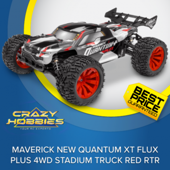 MAVERICK NEW QUANTUM XT FLUX PLUS 4WD Stadium Truck RED RTR *IN STOCK*