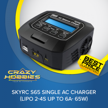 SKYRC S65 SINGLE AC CHARGER (LIPO 2-4S UP TO 6A- 65W) *IN STOCK*