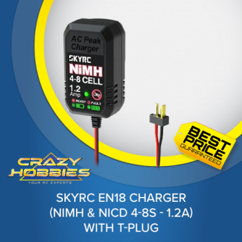 SKYRC EN18 CHARGER (NIMH & NICD 4-8S - 1.2A) WITH T-PLUG
