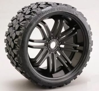 SRC MOUNTED DIRT CRUSHER ALL TERRAIN BELTED TIRES FOR 17MM FRONT OR REAR,  x 2