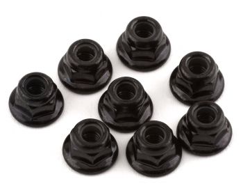 Traxxas 3mm Flanged Nylon Nuts (Black) (8)