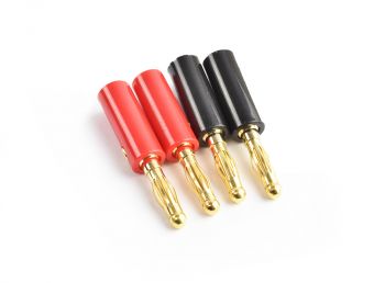 4.0mm gold connector,red&black 2pairs/bag 