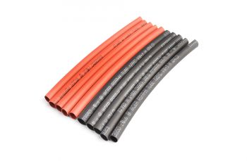 4mm PE heat shrink red & black-10cm long, 5sets/bag