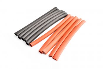 5mm PE heat shrink red & black-10cm long, 5sets/bag