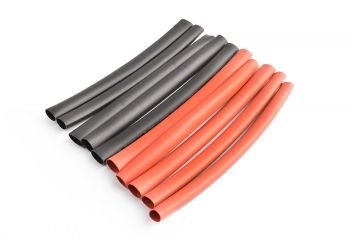 6mm PE heat shrink red & black-10cm long, 5sets/bag