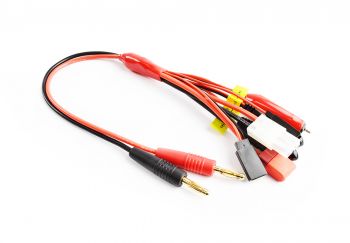 4.0mm plug to Glow/Tamiya/Deans/JR TX+RX and Futaba TX+RX 0.08 16AWG 30cm silicone wire