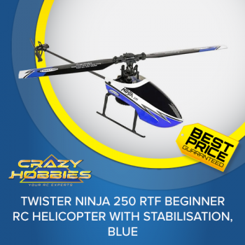 Twister Ninja 250 RTF Beginner RC Helicopter with Stabilisation, Blue *IN STOCK*