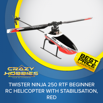 Twister Ninja 250 RTF Beginner RC Helicopter with Stabilisation, Red *IN STOCK*